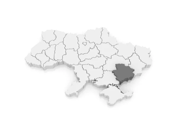 Kaart van zaporozhye regio. Oekraïne. — Stockfoto