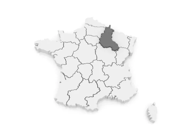 Champagne - ardennes térképét. Franciaország. — Stock Fotó