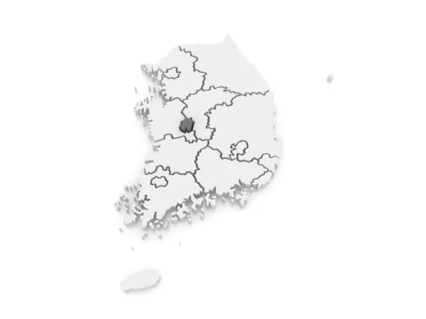 Mapa de Daejeon, Sejong. Coreia do Sul . — Fotografia de Stock