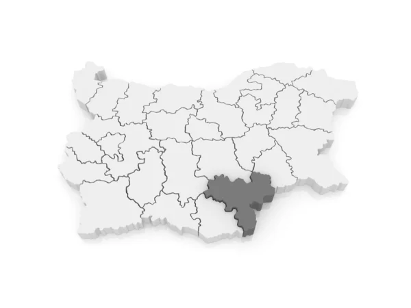 Mappa della provincia di Haskovo. Bulgaria . — Foto Stock