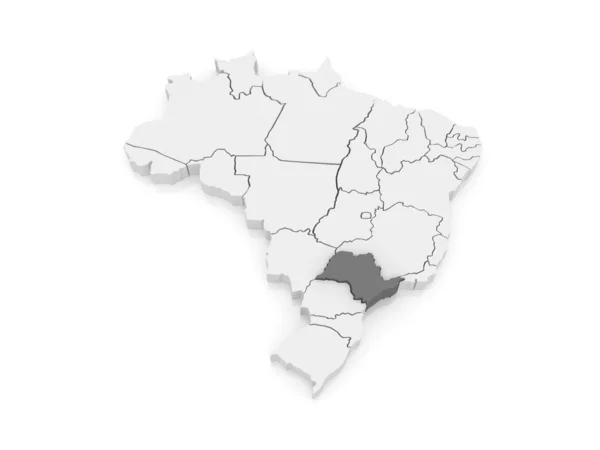 Sao paulo térképe. Brazília. — Stock Fotó