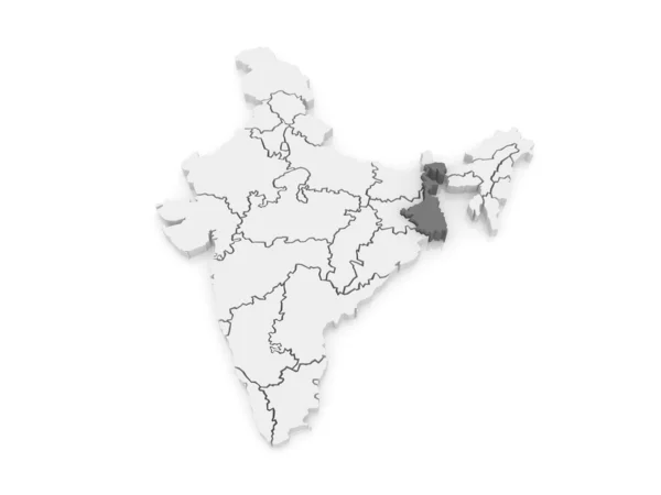 Mapa Západní Bengálsko. Indie. — Stock fotografie