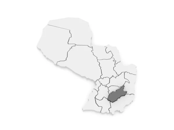 卡萨帕地图。巴拉圭. — 图库照片