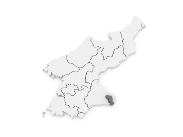 Карта Кумганга. КНДР . — стоковое фото