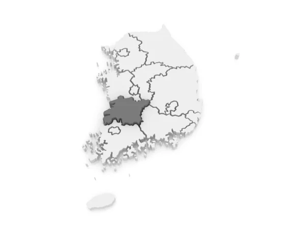 Карта Чоллы. Южная Корея . — стоковое фото