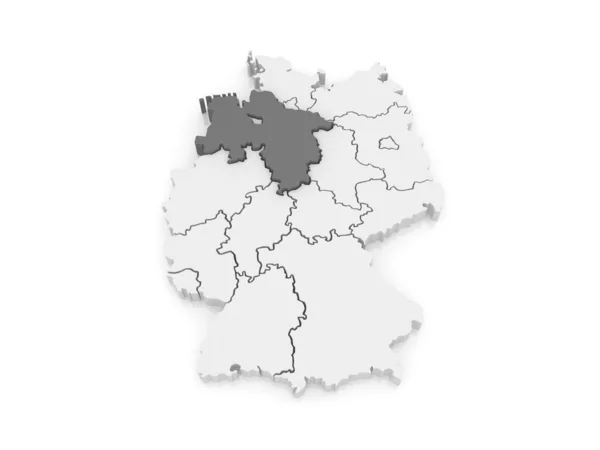 Karte von Niedersachsen. Deutschland. — Stockfoto