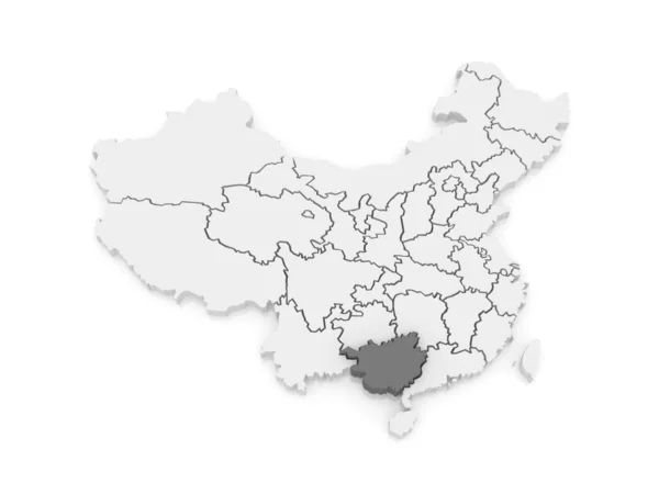 Carte de la région autonome de Guangxi Zhuang. Chine . — Photo