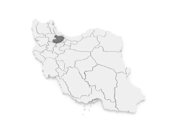Map of Qazvin. Iran. — Stock Photo, Image