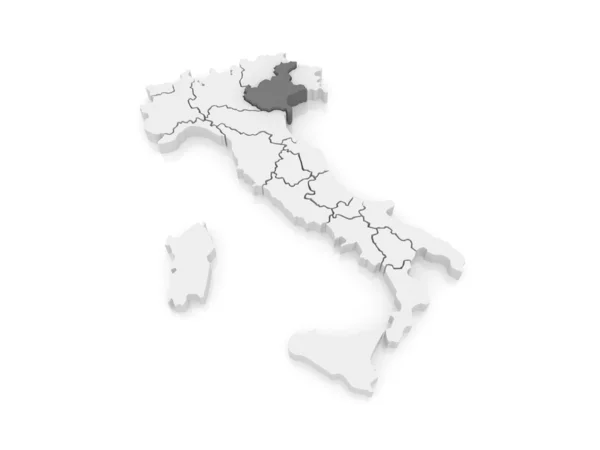 Karte von Venetien. Italien. — Stockfoto