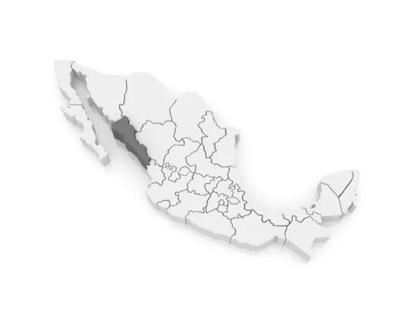Kaart van sinaloa. Mexico. — Stockfoto