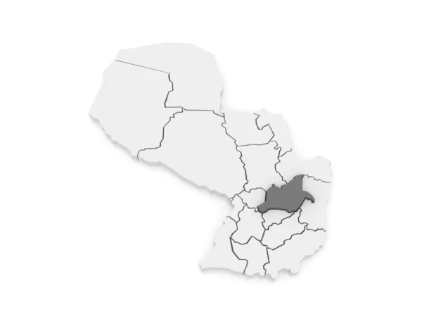 Mapa de Caaguazu. Paraguai . — Fotografia de Stock