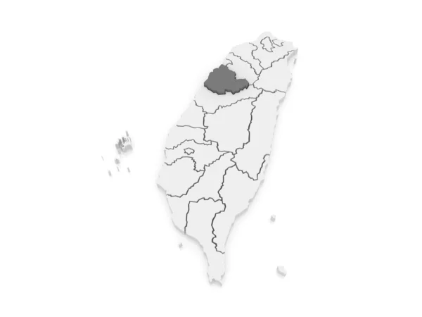 Mapa okres Miao-li. Tchaj-wan. — Stock fotografie