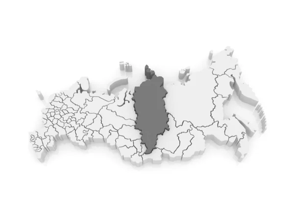 Mapa de la Federación Rusa. Territorio de Krasnoyarsk . — Foto de Stock