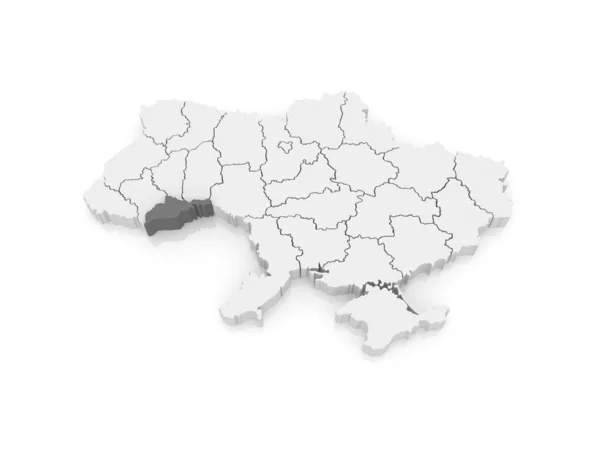 Mapa regionu chernivtsi. Ukrajina. — Stock fotografie