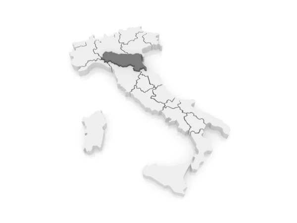 Mapa de Emilia-Romagna. Itália . — Fotografia de Stock