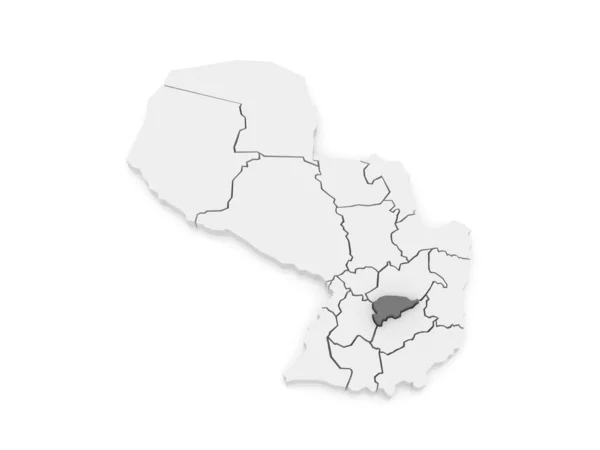 Map of Guaira. Paraguay. — Stock Photo, Image