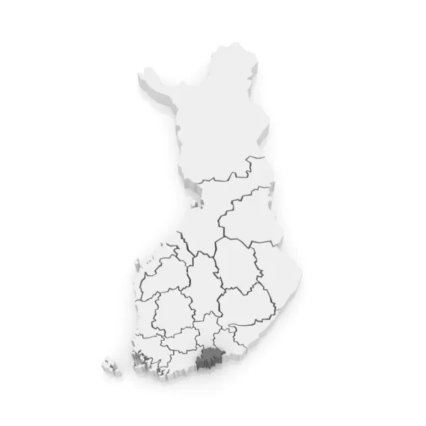 Mapa de Uusimaa. Finlandia . —  Fotos de Stock