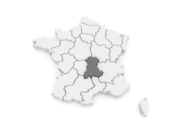 Mapa de Auvergne. França . — Fotografia de Stock