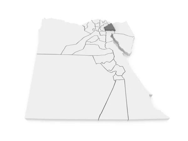 伊斯梅利亚省的地图。埃及. — 图库照片