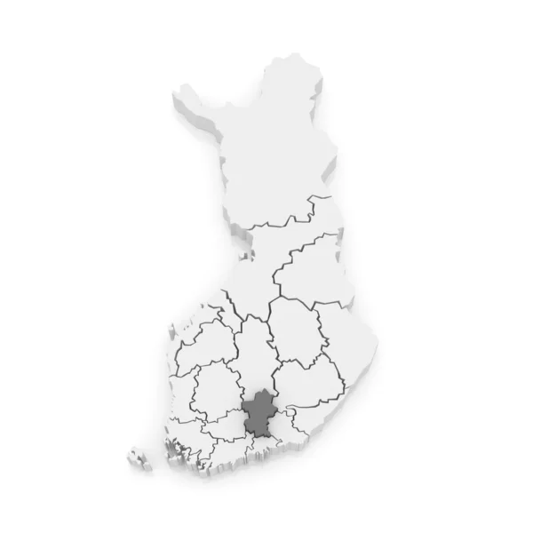 Paijanne 칸의 지도입니다. 핀란드. — 스톡 사진