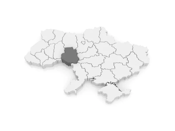Mapa Vinnycké oblasti. Ukrajina. — Stock fotografie