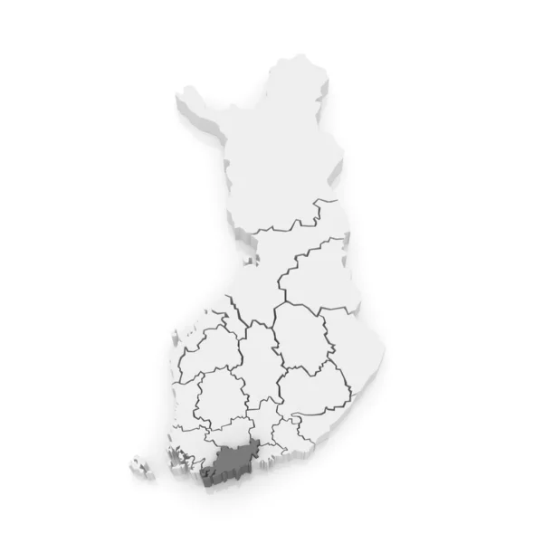 Map of Uusimaa. Finland. — Stock Photo, Image