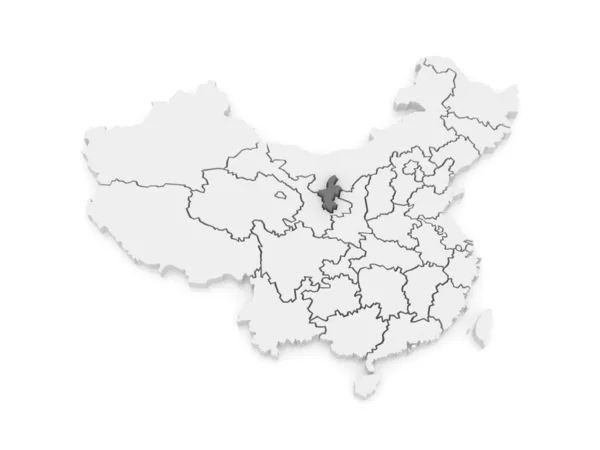 Map of Ningxia Hui Autonomous Region. China. — Stock Photo, Image