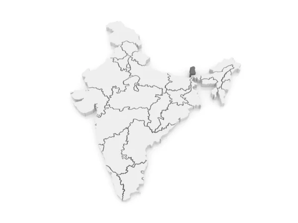 Karta över sikkim. Indien. — Stockfoto