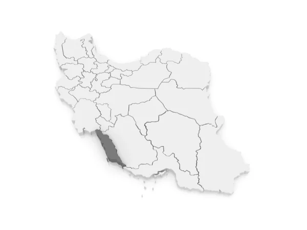 Map of Bushehr. Iran. — Stock Photo, Image