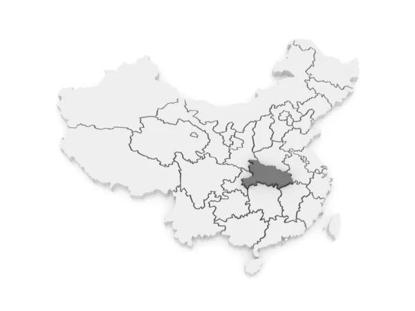 Mapa de Hubei. China. . —  Fotos de Stock