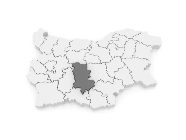普罗夫迪夫地区的地图。保加利亚. — 图库照片