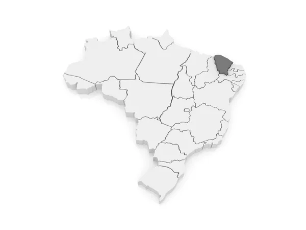 Ceara térképét. Brazília. — Stock Fotó
