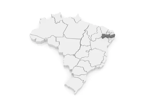 Mapa de Pernambuco. Brasil . — Fotografia de Stock