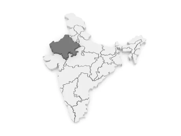 Map of Rajasthan. India. — Stock Photo, Image