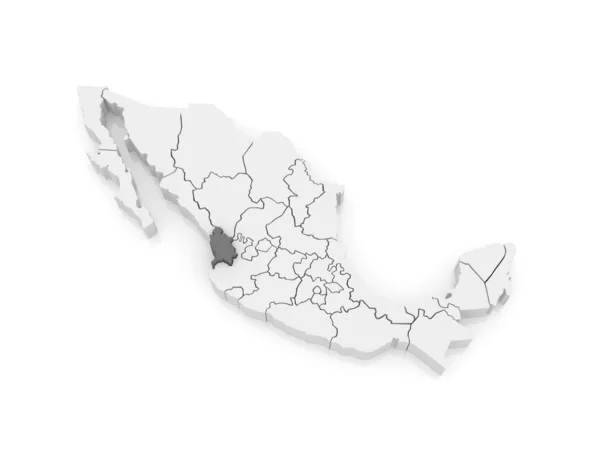 Mapa Nayarit. Mexiko. — Stock fotografie