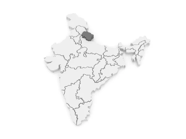 Mapa uttarakhand. Indie. — Stock fotografie