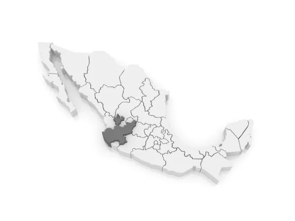 Kaart van jalisco. Mexico. — Stockfoto