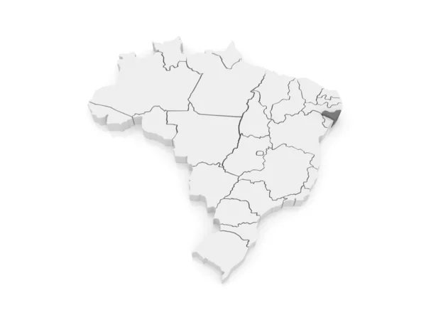 Térkép-alagoas. Brazília. — Stock Fotó