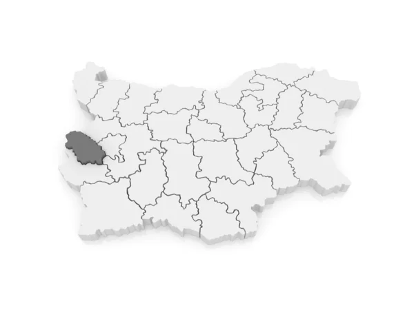 Mapa regionu pernik. Bułgaria. — Zdjęcie stockowe