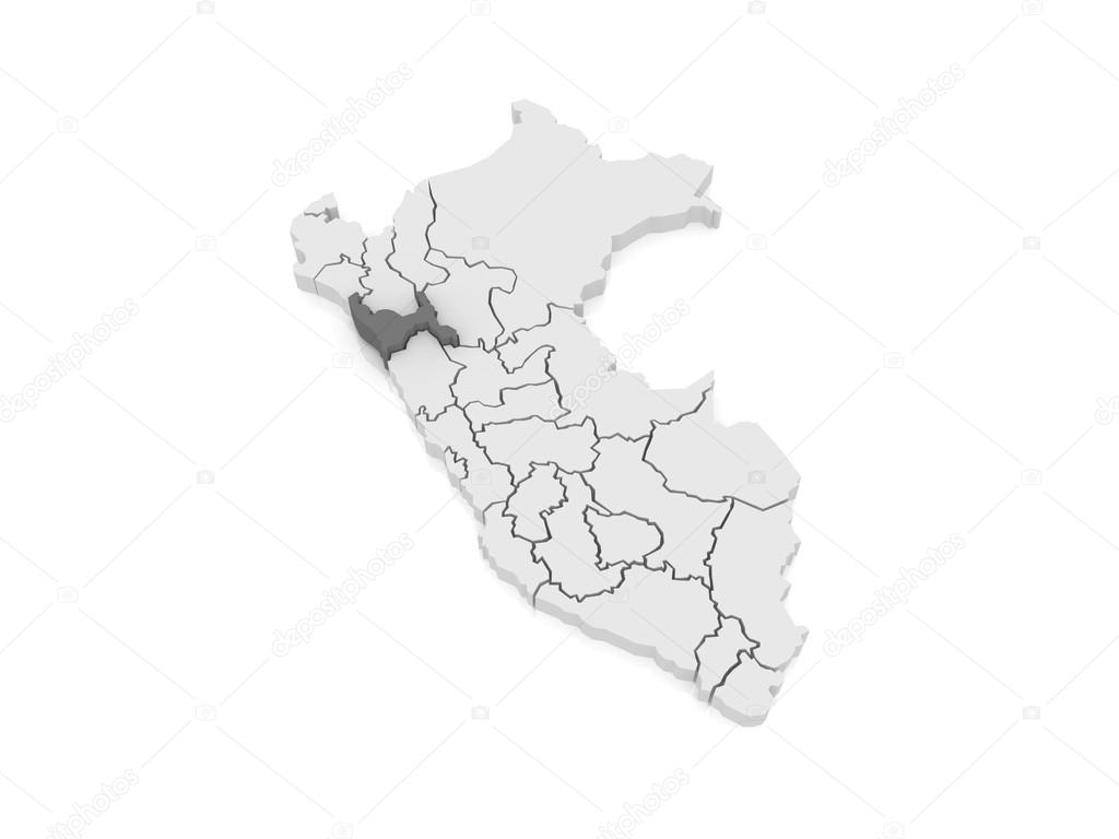 Map of La Libertad. Peru.
