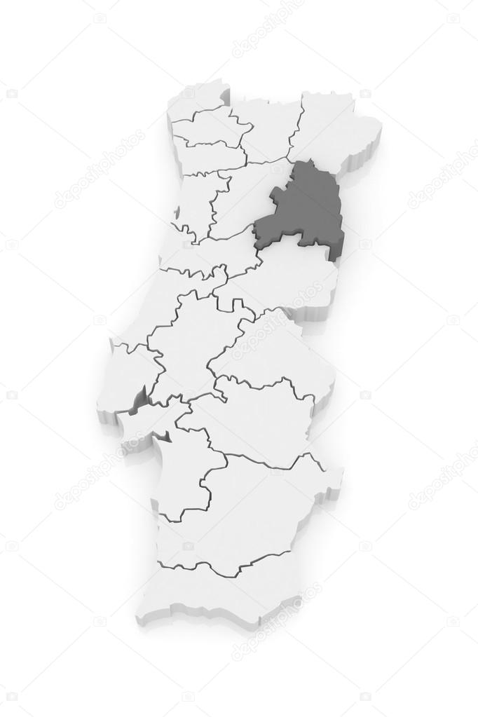 Map of Guarda. Portugal.