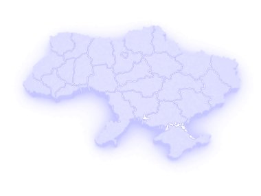Ukrayna'nın üç boyutlu harita.