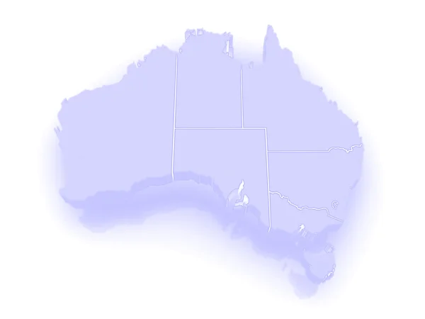 Mapa tridimensional da Austrália . — Fotografia de Stock