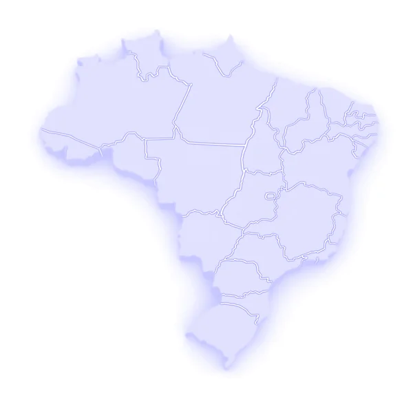 Mapa tridimensional de Brasil . —  Fotos de Stock