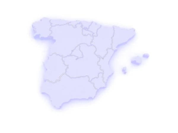 Three-dimensional map of Spain. — Stock Photo, Image