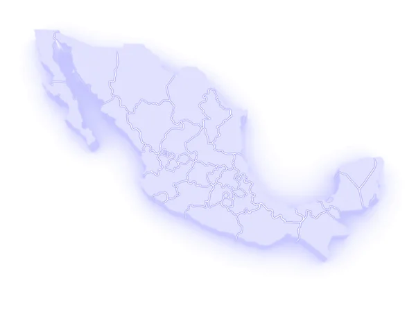 Three-dimensional map of Mexico. — Stock Photo, Image