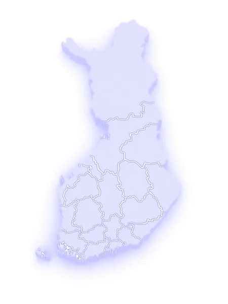 Trojrozměrná mapa Finska. — Stock fotografie