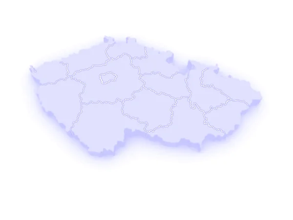 Trójwymiarowa mapa czech. — Zdjęcie stockowe