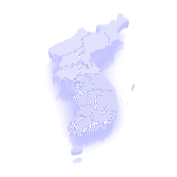 Mapa da Coreia do Sul e do Norte . — Fotografia de Stock