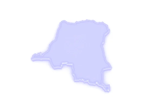 Kart over Den demokratiske republikken Kongo . – stockfoto